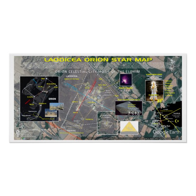 Poster Carte stellaire de Laodicée Orion (Devant)