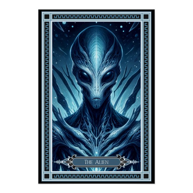 Poster Carte Tarot Alien (Devant)