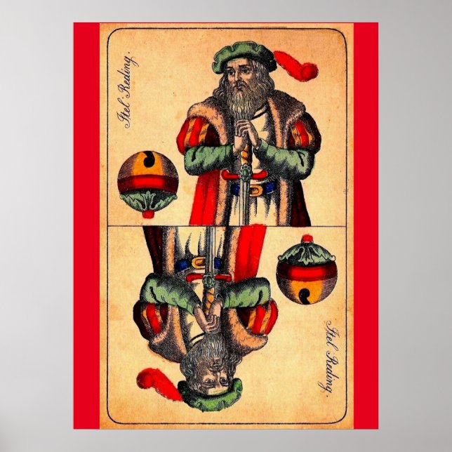 Poster carte tarot n° 2 du 19e siècle (Devant)