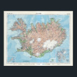Poster Carte vintage de l'Islande<br><div class="desc">Une carte vintage de l'Islande.</div>