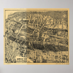 Poster Carte vintage de Maplewood NJ (1910)