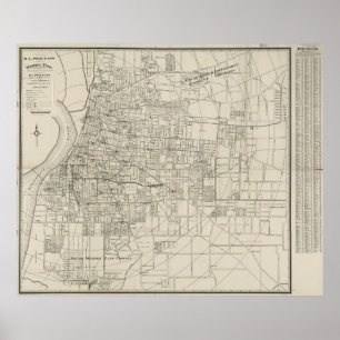 Poster Carte vintage de Memphis Tennessee (1911)