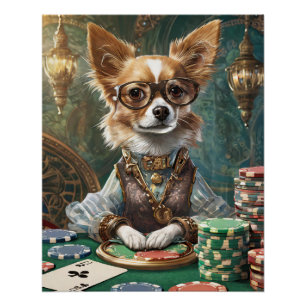 Poster Cartes de comptage, Steampunk Chihuahua