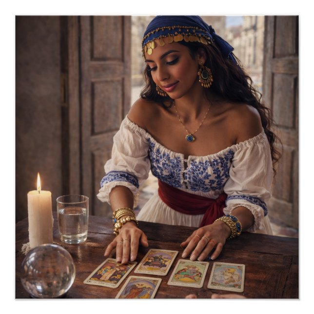 Poster cartes de lecture gitane (Devant)