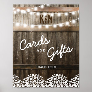 POSTER CARTES ET CADEAUX DE MARIAGE CAMPAGNARD RUSTIQUES