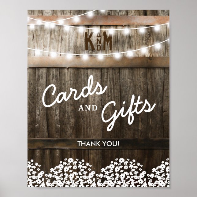 POSTER CARTES ET CADEAUX DE MARIAGE CAMPAGNARD RUSTIQUES (Devant)