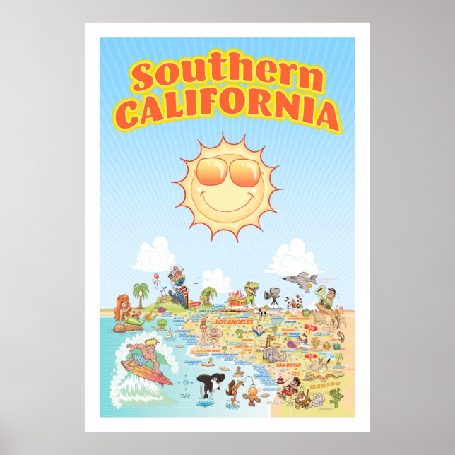 Poster Cartographie de la Californie du Sud (Devant)