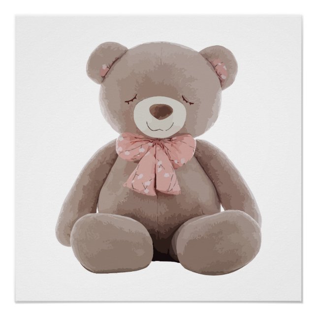 Poster Carton rose ours (Devant)