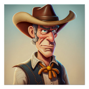 Poster Cartoon Cowboy