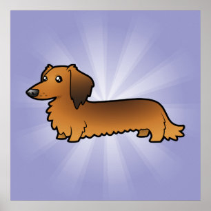Poster Cartoon Dachshund (longhair)