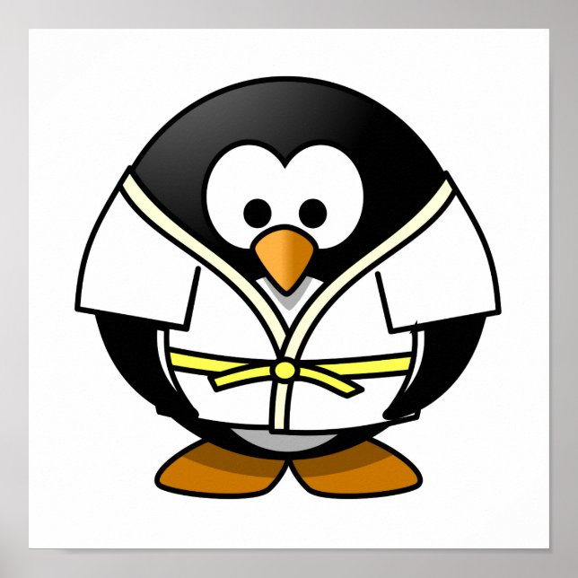 Poster Cartoon Judo Penguin (Devant)