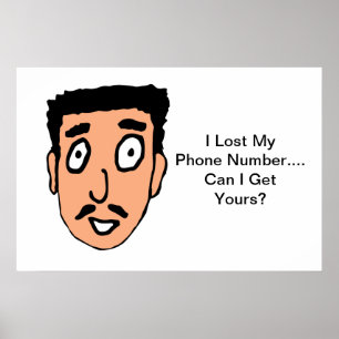 Poster Cartoon Mauvais ramassage ligne Slimy Mustache Guy