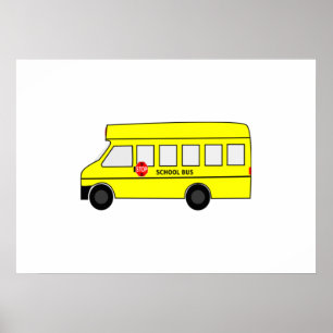 Poster Cartoon School Bus