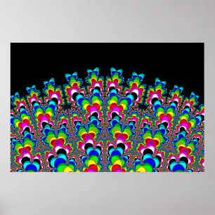 Poster Cascade arc-en-ciel - Art fractal
