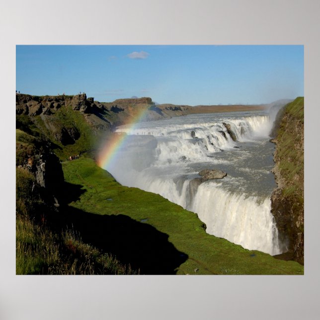 Poster Cascade de Gullfoss en été (Devant)