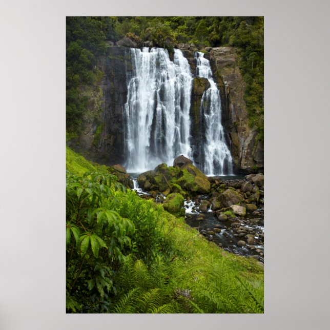 Poster cascade de Marokopa, Nouvelle-Zélande (Devant)