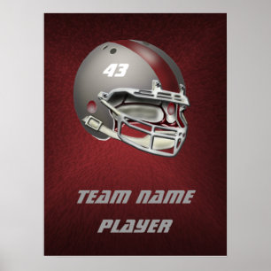 Poster Casque de football gris et marron