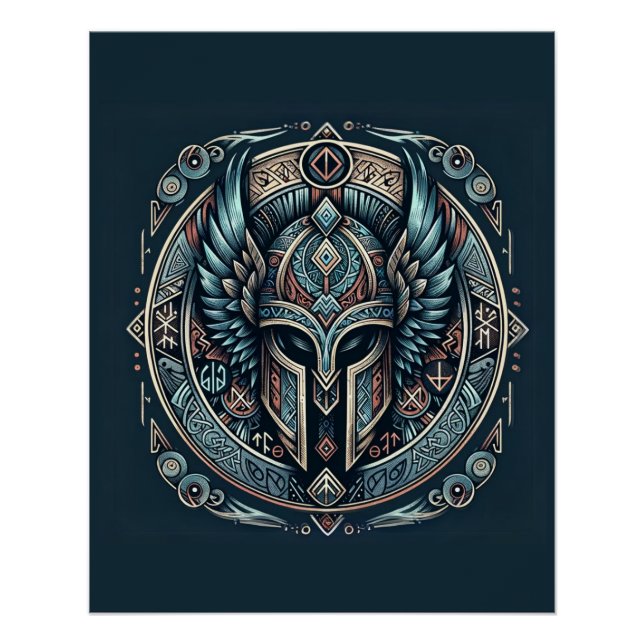 Poster Casque de la rune Mystic Viking (Devant)