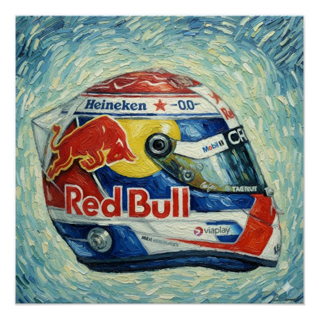 Poster Casque Max de Formule Un (Devant)