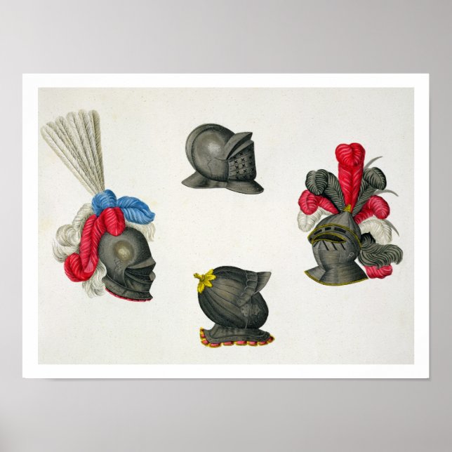 Poster Casques, plaque de 'A History of the Development (Devant)