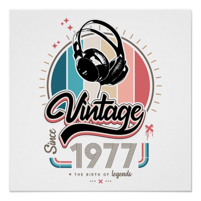 Poster Casques vintages depuis 1977 (Devant)