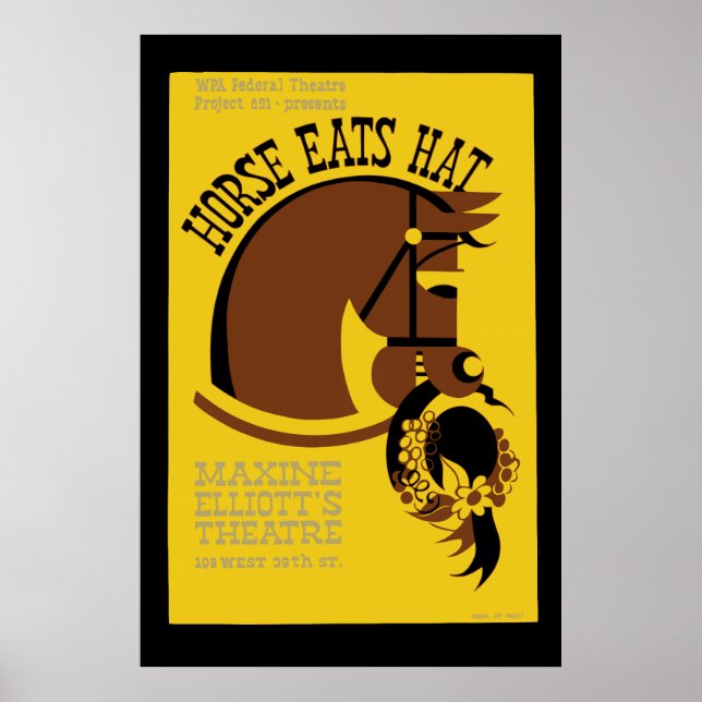 Poster Casquette Horse Eats (Devant)