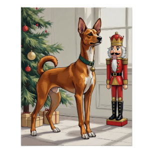 Poster Casse-noisette élégant de chien Basenji pour un No