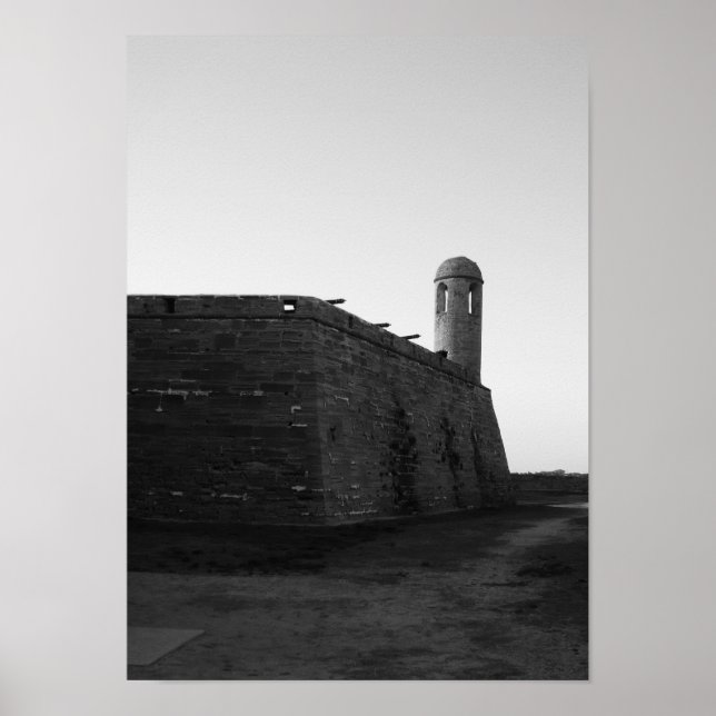 Poster Castillo de San Marcos St Augustine Florida B&W (Devant)