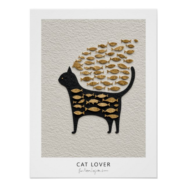 Poster Cat and Fish v10 (Devant)