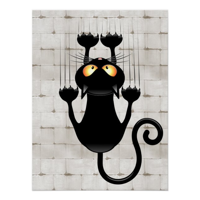 Poster Cat Falling down fun dessin personnage (Devant)