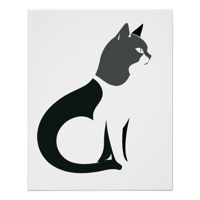 Poster Cat Vector Art Animal Moderne Urbain Graphique Vil (Devant)
