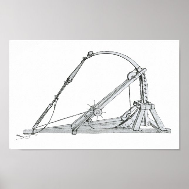 Poster Catapult, Leonardo da Vinci (Devant)