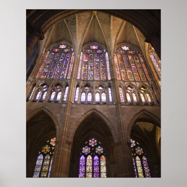 Poster Catedral de Leon, vitraux intérieurs (Devant)