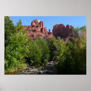 Poster Cathedral Rock and Stream à Sedona Arizona