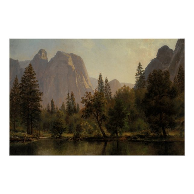 Poster Cathedral Rocks, Yosemite Valley Albert Bierstadt (Devant)