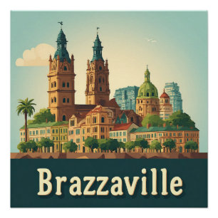 Poster 🏙️ Cathédrale de Brazzaville Paysage Urbain