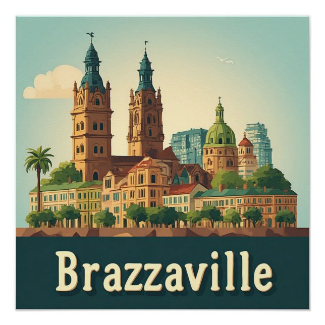 Poster 🏙️ Cathédrale de Brazzaville Paysage Urbain (Devant)