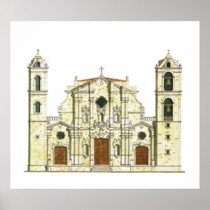 Poster Cathédrale de La Habana. Cuba