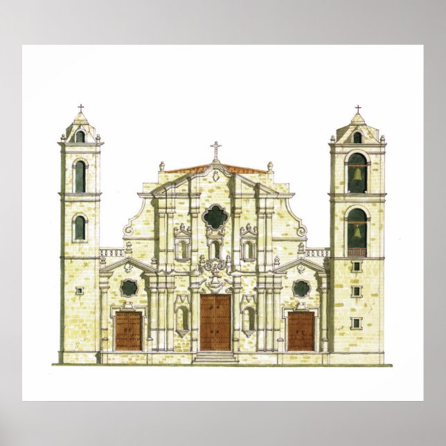 Poster Cathédrale de La Habana. Cuba (Devant)