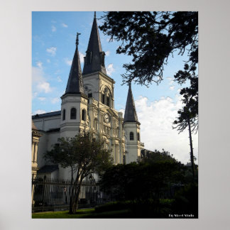 Poster Cathédrale de la Nouvelle-Orléans, style 3D