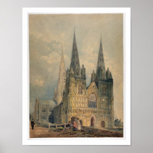 Poster Cathédrale de Lichfield, le Staffordshire, 1794