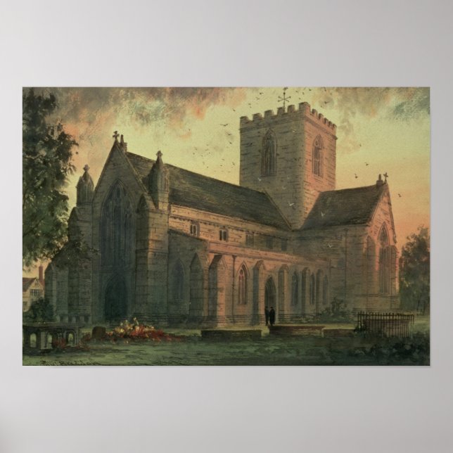 Poster Cathédrale Saint-Asaph, Vue du Sud-Ouest (Devant)