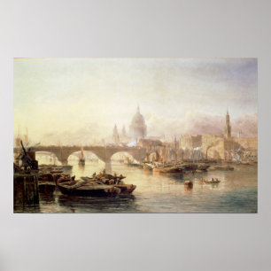 Poster Cathédrale Saint-Paul et pont de Londres