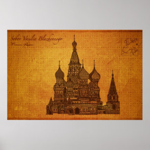 Poster Cathédrale : Sobor Vasilia Blazhennogo, Moscou