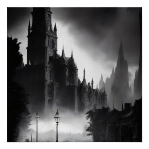 Poster Cathédrale sombre : Mystères dans le brouillard