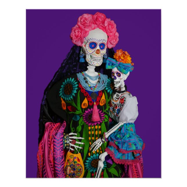Poster Catrina et Calavera enfant Sugar toile crâne (Devant)