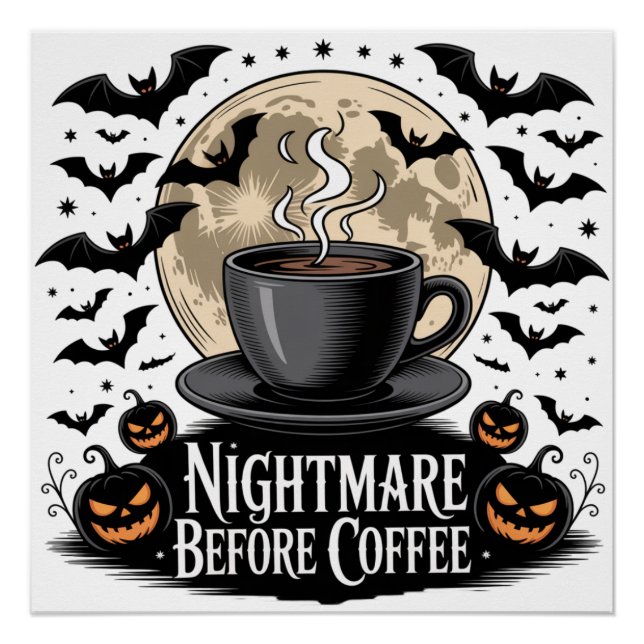 Poster Cauchemar Avant Halloween Café (Devant)