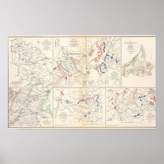 Poster Cav Brigade, Cedar Mtn, Manassas, Bull Run (Devant)