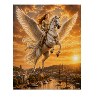 Poster Cavalier du ciel doré sur Bristol