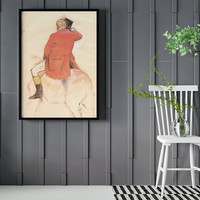 Poster Cavalier en manteau rouge par Edgar Degas (Créateur téléchargé)